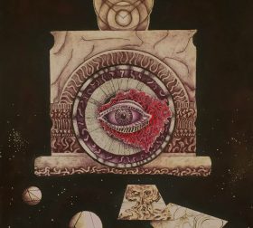 "Paracosmic Nostalgia" ink and acrylics on paper, 2017 'Paracosmic Nostalgia',Surreal abstract artwork in ink and graphite depicting ethereal patterns and dreamlike forms.