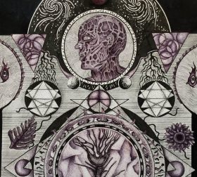 "Plasma Geometry", ink and acrylics on paper, 2017 'Plasma Geometry', a drawing by Marjeet Gharti, inspired by alchemical symbolism