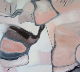 'Veilglyphs' acrylics on canvas, 2024 "Veilglyphs" is an abstract painting by Marjeet Gharti